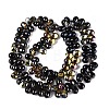Electroplate Baking Paint Transparent Glass Beads Strands GL-N005-02A-C03-2