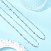 304 Stainless Steel Rhombus Cross Link Chain Necklaces NJEW-JN05939-1