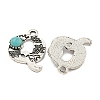 Synthetic Turquoise & Alloy Pendants PALLOY-H146-01AS-Q-2