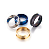 Stainless Steel Grooved Finger Ring Settings MAK-TA0001-05-18