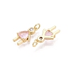 Brass Micro Pave Cubic Zirconia Pendants KK-N287-32B-G-2