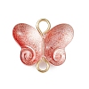 Butterfly Gradient Color Baking Paint Transparent Glass Connector Charms PALLOY-JF03278-01-3