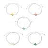 Natural Freshwater Shell & Glass Seed Beaded Adjustable Brecelets BJEW-JB13766-2
