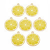 Light Gold Alloy Enamel Pendants ENAM-S126-125-1