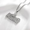 Alloy Full Crystal Rhinestone Crown with Word KING Pendant Necklaces for Unisex WGC5C6D-02-1