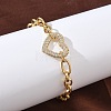 304 Stainless Steel Rhinestone Link Bracelets BJEW-P396-01D-G-1