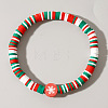 Christmas Polymer Clay Heishi & Acrylic Beads Stretch Bracelets for Women MC0425-4-1