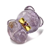 Natural Amethyst Bear Beads G-P495-01G-01-3