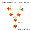 Alloy Light Siam Rhinestone Maple Leaf Y Bib Necklaces for Women FS-WG7D948-02-2