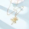 304 Stainless Steel Flower Pendant Cable Chain Necklaces for Men Women NJEW-K308-05G-G-3