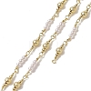 Rack Plating Brass Round Beaded Link Chains CHC-C026-13-1