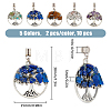 24Pcs 12 Style Natural & Synthetic Gemstone Chip European Dangle Charms Sets PALLOY-FH0001-83-2