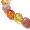 Round Natural Mixed Gemstone Beads Stretch Bracelets for Women BJEW-TA00563-3