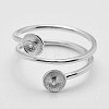 Anti-Tarnish Rhodium Plated 925 Sterling Silver Finger Design Ring Mounts Fittings with Pearl Seat X-STER-A070-040-2