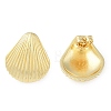 Rack Plating Shell shape Brass Stud Earrings for Women EJEW-Z059-01G-2