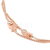 Brass Box Chain Multi-strand Bracelets for Women BJEW-C140-27RG-2