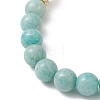 Natural Amazonite& Yellow Hematoid Quartz Beads Stretch Bracelets for Women BJEW-JB13193-02-4