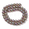 Electroplated Natural Agate Beads Strands G-B191-A07-8mm-03-4
