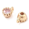 Brass Micro Pave Cubic Zirconia Charms KK-U028-19G-02-2