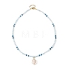 Summer Beach Natural Shiva Eye Shell Pendant Necklaces NJEW-JN06585-3