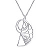 304 Stainless Steel Geometric Shell Shape Pendant Necklaces FS-WG20C55-02-2