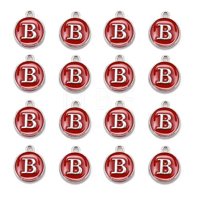 Platinum Plated Alloy Enamel Charms X-ENAM-S118-03B-P-1