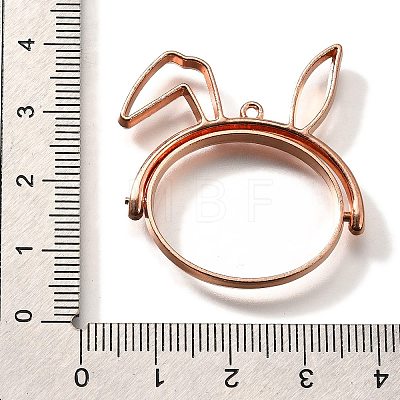 Rabbit Alloy Open Back Bezel Pendants PALLOY-I223-19RG-1