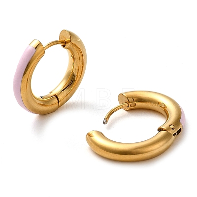 Real 18K Gold Plated 304 Stainless Steel Hoop Earrings UA1409-4-1