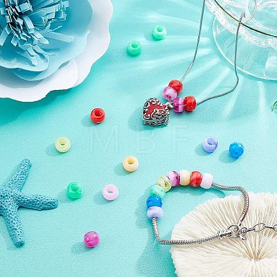 200Pcs 8 Colors Acrylic European Beads MACR-FH0001-05-1