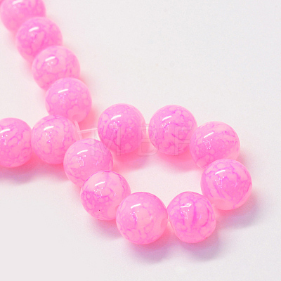 Baking Painted Glass Round Bead Strands DGLA-Q019-8mm-M-1