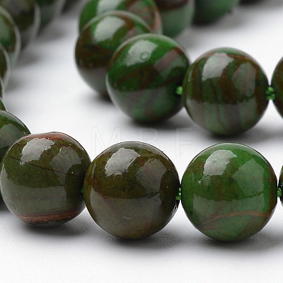 Natural Picture Jasper Beads Strands G-S272-6mm-03-1