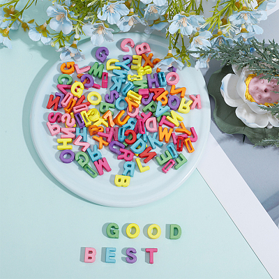 100Pcs Opaque Acrylic Beads OACR-DR0001-01-1