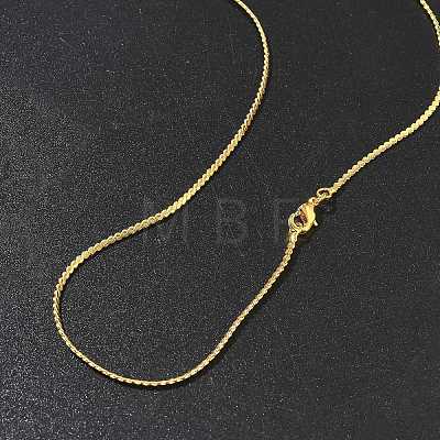 1.5mm Rack Plating Brass Serpentine Chain Necklaces for Women Men MAK-L044-12G-1