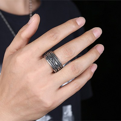 Men's Stainless Steel Finger Rings RJEW-BB29955-11-1