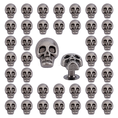 80Pcs Halloween Skull Zinc Alloy Collision Rivets TIBE-PH0002-54-1
