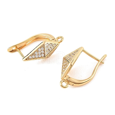 SHEGRACE Brass Micro Pave Cubic Zirconia Hoop Earring Findings XGRQ79494-936G-1
