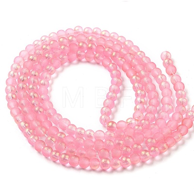 Spray Painted Glass Round Bead Strands DGLA-Q015-4mm-26-1