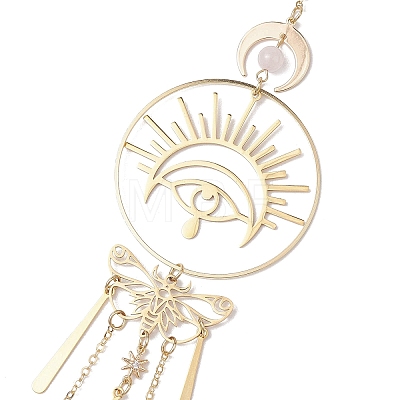Brass Butterfly Eye Pendant Decoration HJEW-TA00225-1