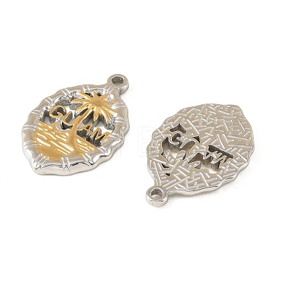Two Tone 304 Stainless Steel Pendants STAS-L314-10GP-02-1