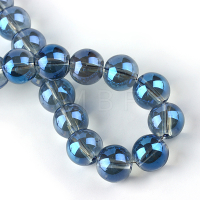 Electroplate Glass Beads Strands EGLA-Q062-8mm-A14-1