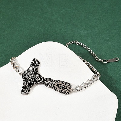 304 Stainless Steel Enamel Link Bracelets BJEW-P356-01A-P-1