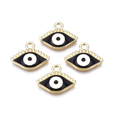 Light Gold Plated Alloy Enamel Pendants ENAM-T009-87A-RS-1