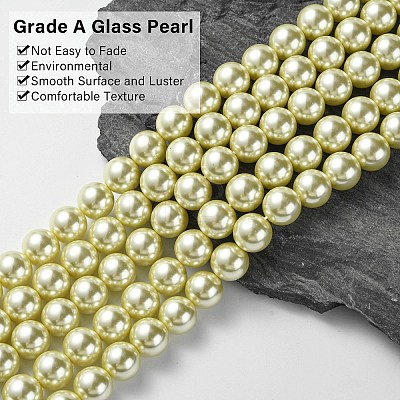 Eco-Friendly Dyed Glass Pearl Round Beads Strands LS-HY-A002-12mm-RB012-1