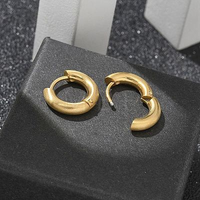 Frosted 304 Stainless Steel Huggie Hoop Earrings for Women EJEW-C096-32E-G-1