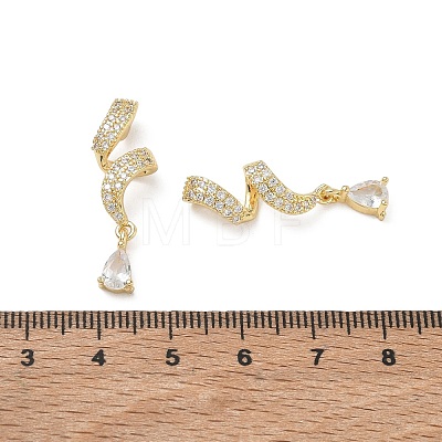 Brass Micro Pave Clear Cubic Zirconia Pendants CU-CBA5C42-15G-1