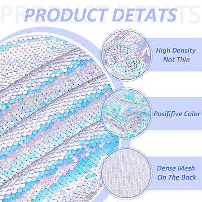 PVC Reversible Sequin Fabric DIY-WH0430-543E-1