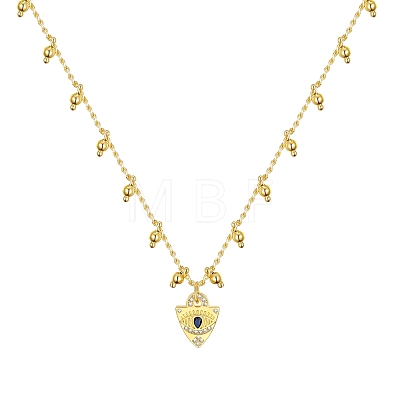 SHEGRACE Eye Brass Micro Pave Cubic Zirconia Pendant Necklaces sgNJEW-PH01393-1