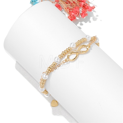 Infinity Alloy Rhinestone Link Multi-strand Bracelets PW-WG5E2F2-01-1