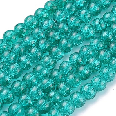 Crackle Glass Beads Strands X-CCG-Q001-8mm-15-1