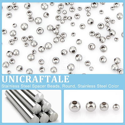 Unicraftale 200Pcs 4 Styles 304 Stainless Steel Spacer Beads STAS-UN0052-49-1